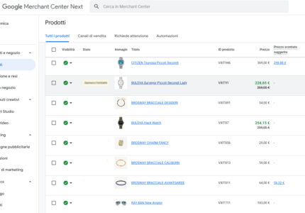 vellix su Google Merchand Center